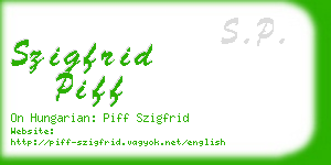 szigfrid piff business card